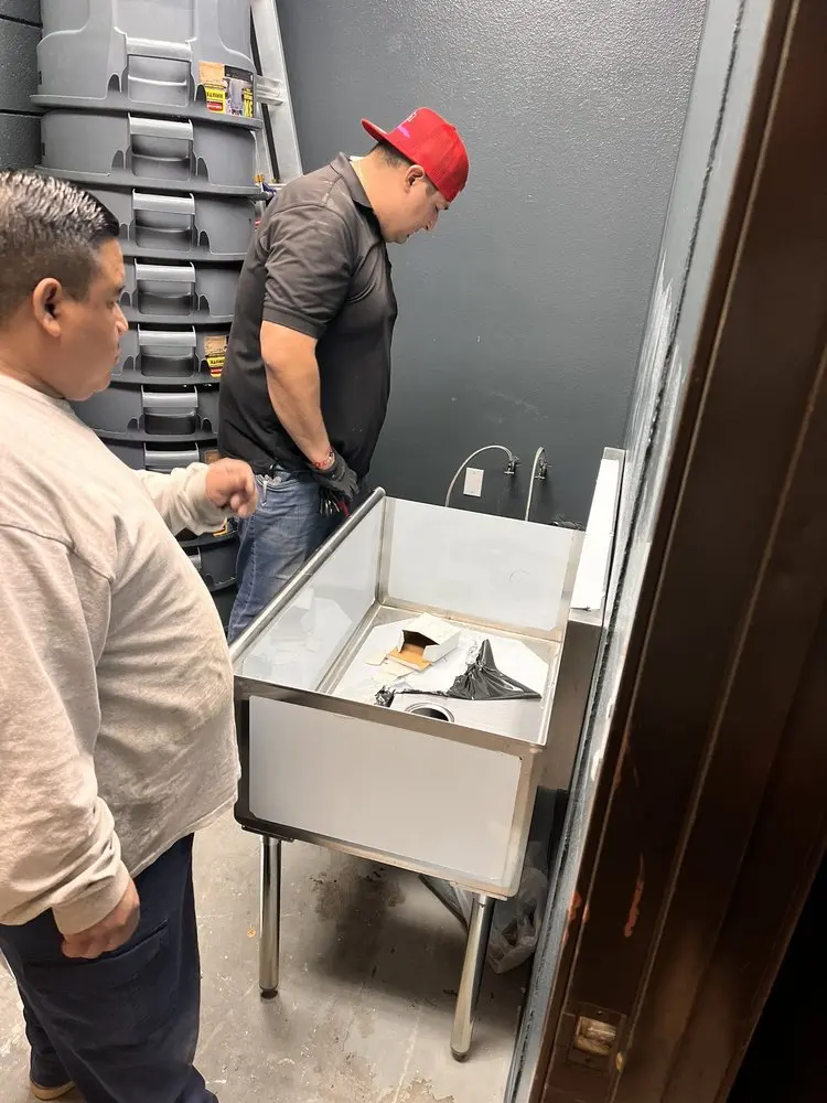 Commercial plumbing and sink installation in West Waco